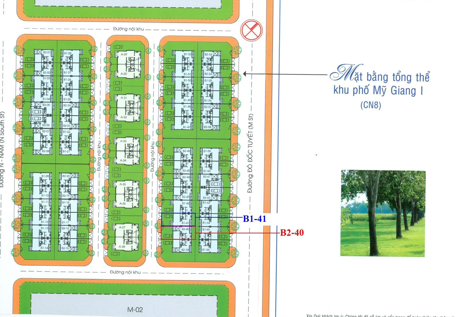 bản đồ biệt thự mỹ giang 1