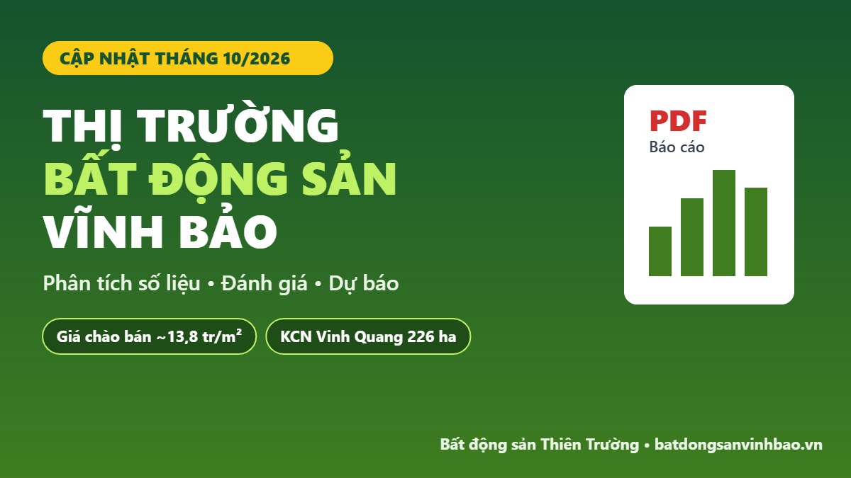 Cập nhật thị trường bất động sản Vĩnh Bảo tháng 10/2026
