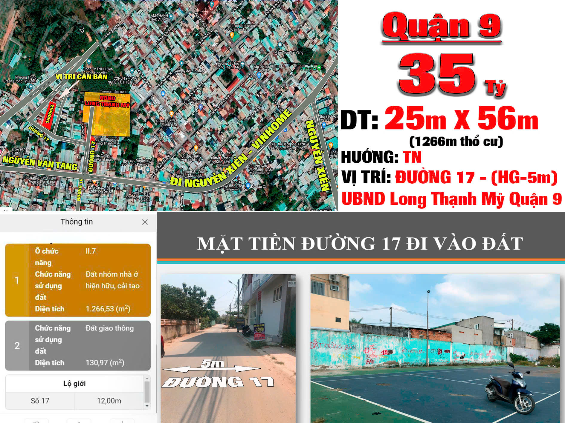 Bán Đất&nbsp;MT Đường 17 P. Long Thạnh Mỹ, Quận 9, Thành Phố Thủ Đức.